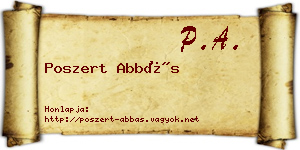 Poszert Abbás névjegykártya